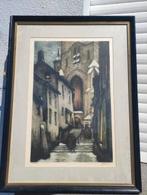 gravure ruelle signe jef codron, Antiek en Kunst, Ophalen of Verzenden