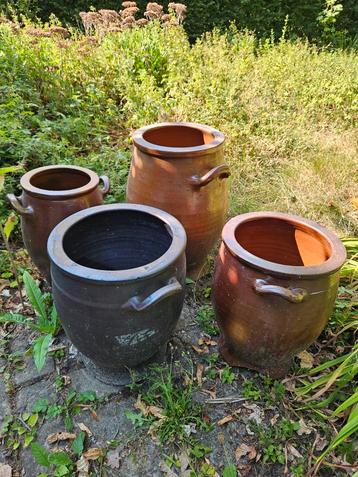 4 keramieken potten, zaanpotten of bewaarpotten. beschikbaar voor biedingen