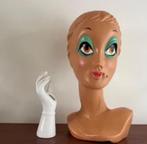 Vintage Twiggy mannequin hoedenhoofd, Antiek en Kunst, Curiosa en Brocante, Ophalen of Verzenden