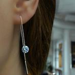 Boucles d'oreilles en zircone en argent, Comme neuf, Argent, Pendantes, Avec cristal