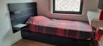 Bed met opberglades en hoofdeinde, Huis en Inrichting, Slaapkamer | Bedden, 90 cm, Eenpersoons, Zo goed als nieuw, Hout