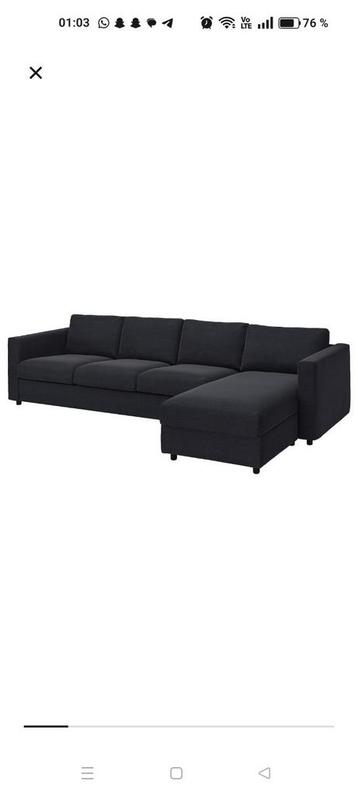 Canapé d'angle Vimle avec méridienne bleu marine  beschikbaar voor biedingen