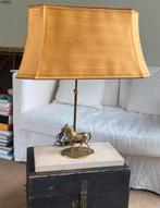 Vintage lamp met messing en travertin, Comme neuf, Enlèvement ou Envoi