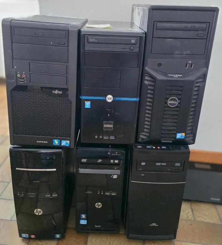 Lot de 4 pc (tours) et de 2 serveurs, Computers en Software, Servers, Gebruikt, Ophalen