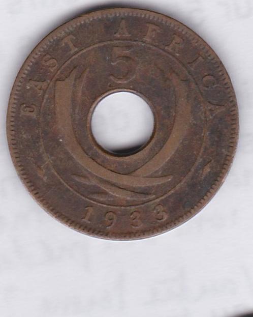 Oost-Afrika 5 cent 1933, Postzegels en Munten, Munten | Afrika, Losse munt, Overige landen, Ophalen of Verzenden