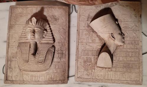 Farao's in hoog reliëf van Egypte Toetanchamon Nefertiti, Huis en Inrichting, Woonaccessoires | Wanddecoraties, Zo goed als nieuw