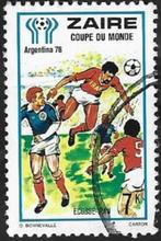 1 Zegel (Zaïre)1978 WK Voetbal – Argentinië, Ophalen of Verzenden, Gestempeld, Sport