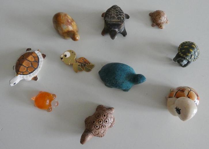 Collection 10 petites tortues, Collections, Collections Animaux, Utilisé, Autres types, Reptile ou Amphibien, Enlèvement ou Envoi