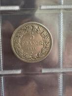 5 francs 1838 extremement rare, Timbres & Monnaies, Monnaies | Belgique, Enlèvement ou Envoi, Monnaie en vrac, Argent, Argent