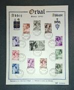 Planche de timbres oblitéré de 1941 de l'Abbaye d'Orval, Enlèvement ou Envoi