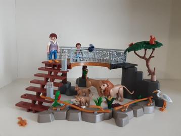 Enclos pour lions de zoo PlayMobil, Enlèvement ou Envoi, Comme neuf, Ensemble complet
