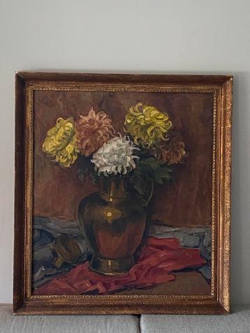 Prachtig schilderij met bloemen - Antwerpse schilder beschikbaar voor biedingen