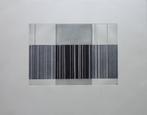 LUC PEIRE / GEOMETRISCHE ABSTRACTIE / ZW-W ETS / 39x47cm SIG, Antiek en Kunst, Kunst | Litho's en Zeefdrukken, Ophalen of Verzenden