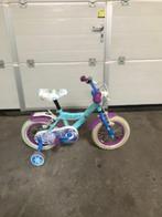 Kinderfiets Frozen met steunwieltjes Vélo pour enfants, Fietsen en Brommers, Ophalen, Zo goed als nieuw, Minder dan 16 inch, Zijwieltjes