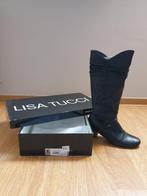 Hoge dameslaarzen Lisa Tucci maat circa 38 - 39, Enlèvement, Comme neuf, Noir, Bottes hautes