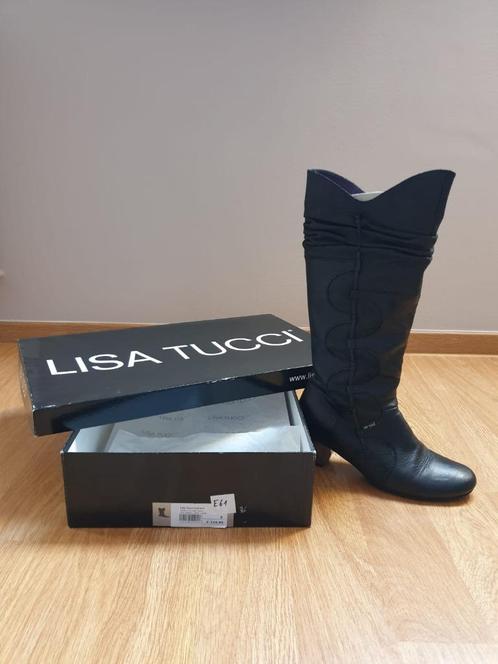 Hoge dameslaarzen Lisa Tucci maat circa 38 - 39, Vêtements | Femmes, Chaussures, Comme neuf, Bottes hautes, Noir, Enlèvement