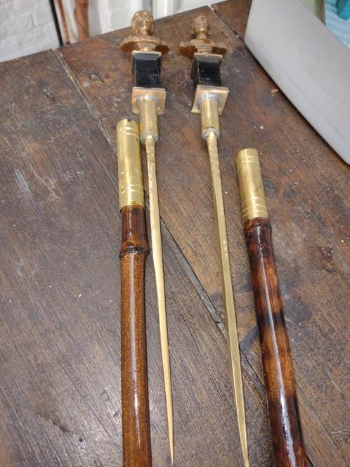 Koningsstok (Belgische koning en koningin) met binnenpiek, Antiek en Kunst, Curiosa en Brocante, Ophalen of Verzenden