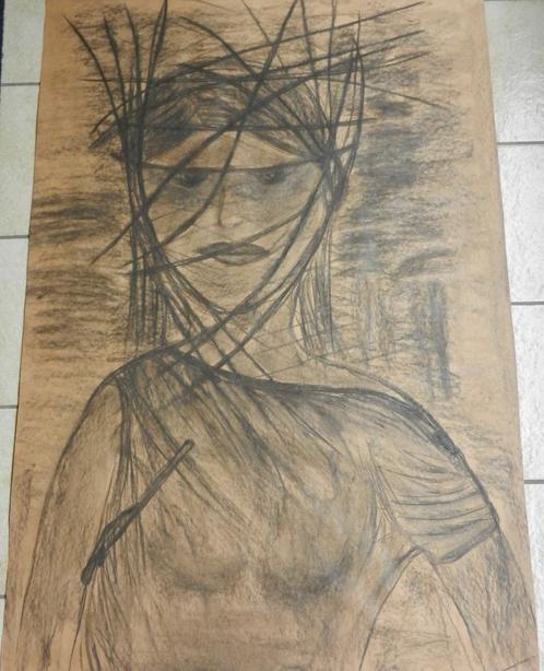 houtskool tekeningen, Antiek en Kunst, Kunst | Tekeningen en Fotografie, Ophalen of Verzenden