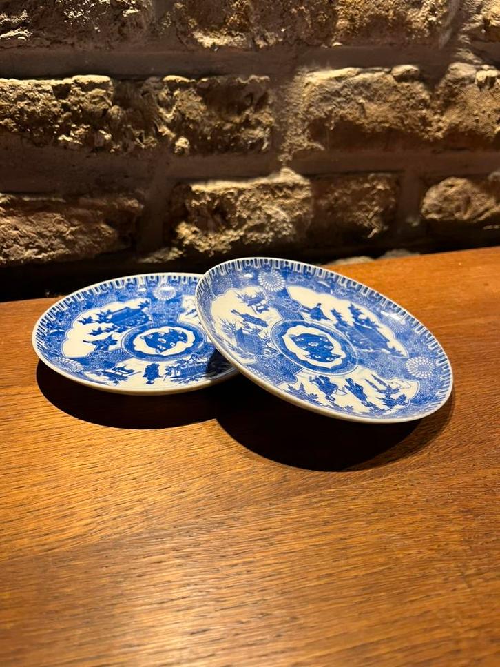 Blauw-witte porseleinen schoteltjes – set van 2, Verzamelen, Porselein, Kristal en Bestek, Porselein, Ophalen of Verzenden