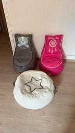 À vendre : Lot de 3 poufs pour enfants, Ophalen, Gebruikt