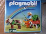 Playmobil pony met koets en kind, Ophalen of Verzenden, Zo goed als nieuw, Complete set