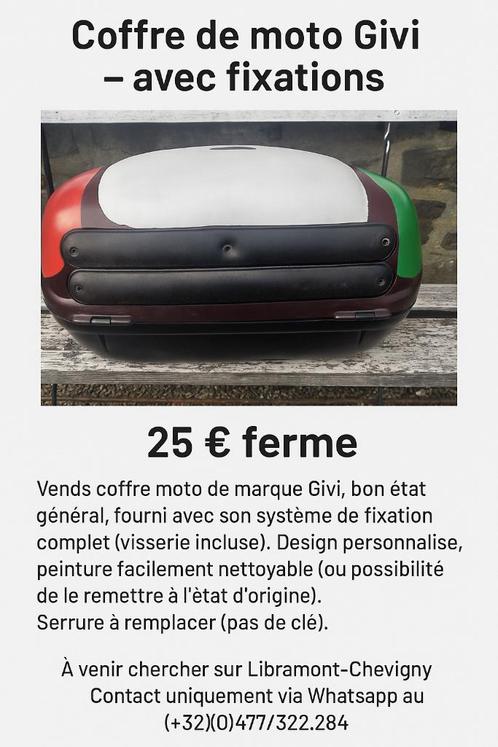Coffre moto Givi, Motoren, Accessoires | Koffers en Tassen, Gebruikt, Ophalen of Verzenden