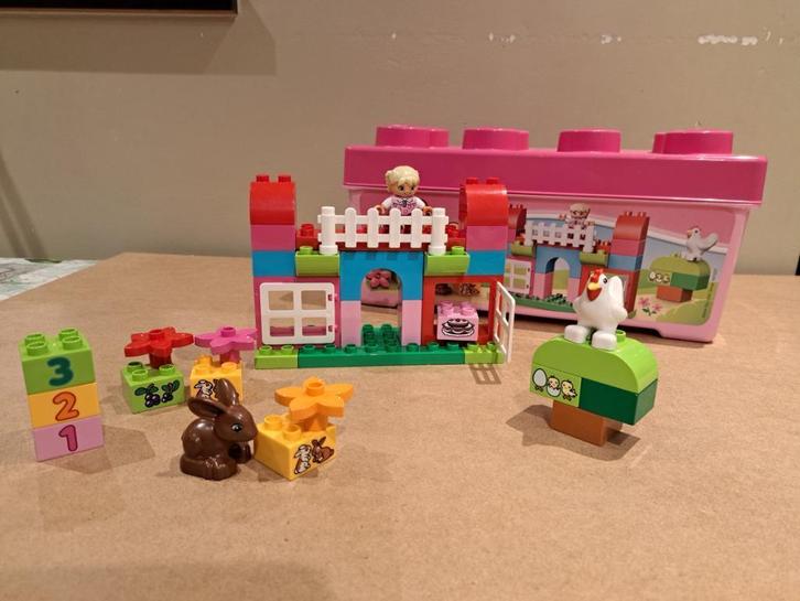 Duplo startset in roze doos, Kinderen en Baby's, Speelgoed | Duplo en Lego, Zo goed als nieuw, Duplo, Complete set, Ophalen