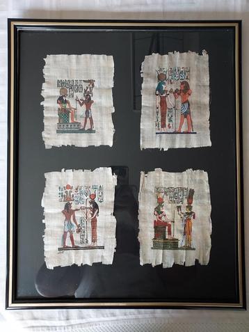 2 GRANDS CADRES avec papyrus égyptien