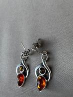 Boucles d’oreilles en argent avec ambre, Handtassen en Accessoires, Oorbellen, Ophalen of Verzenden, Zo goed als nieuw, Zilver