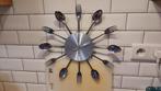 Horloge de cuisine avec cuillères et fourchettes, Gebruikt, Ophalen