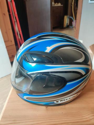 Motorhelm blauw/zwart, "S", zeer weinig gedragen beschikbaar voor biedingen