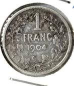 Belgische munt: 1 Franse frank uit 1904 - zilver, Postzegels en Munten, Munten | België, Zilver, Ophalen of Verzenden, Losse munt