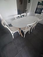 Table blanche + 6 chaises, Zo goed als nieuw, Ophalen