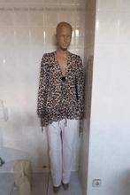 Blouse nieuw print zwart bruin Ermanno Scervino mt 42(it46), Enlèvement ou Envoi, Autres couleurs, Ermanno Scervino, Taille 42/44 (L)