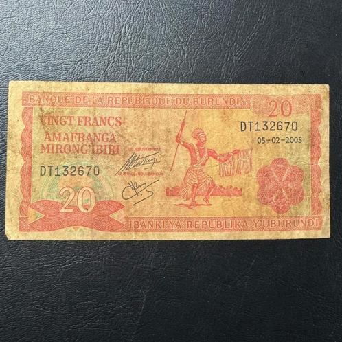 Burundi - 20 Franken 2005 - P 27d - F - 277, Postzegels en Munten, Bankbiljetten | Afrika, Los biljet, Burundi, Ophalen of Verzenden