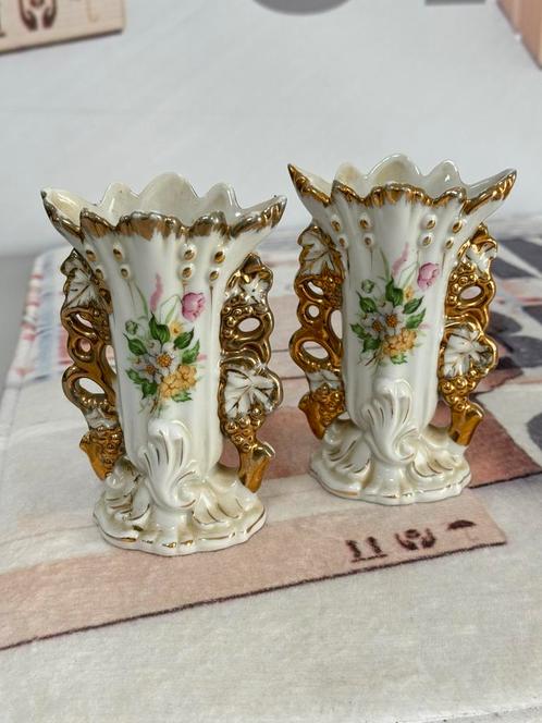 Antiek Set Franse Biedermeier Bruidsvaasjes Vaasje Porselein, Antiek en Kunst, Antiek | Vazen, Ophalen of Verzenden