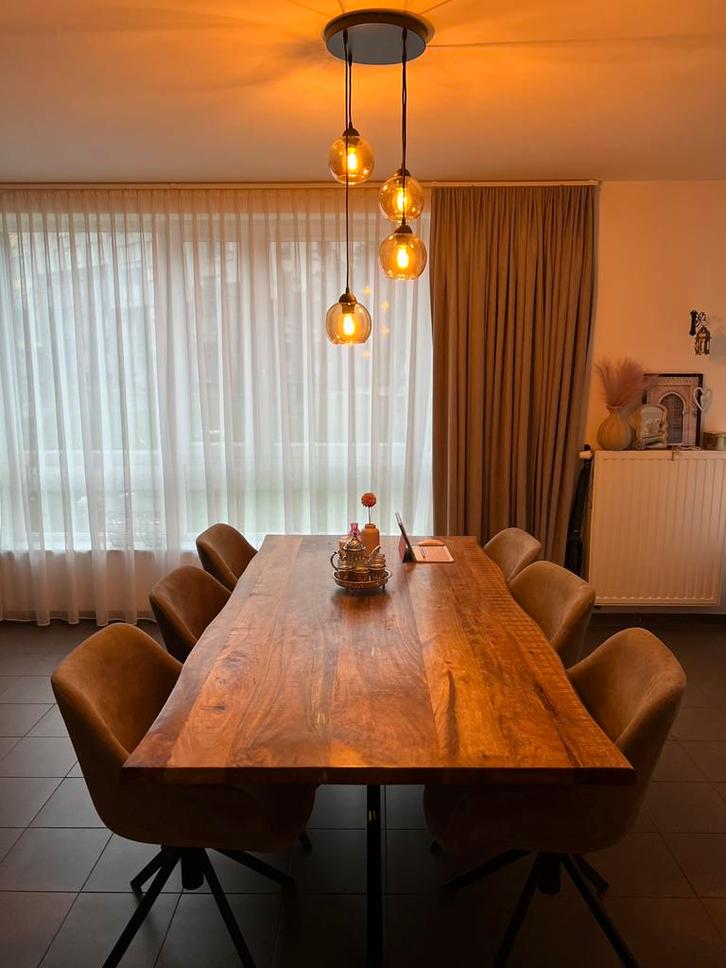 Mango eettafel – massief hout – 200x100 cm, Huis en Inrichting, Tafels | Statafels, Zo goed als nieuw, Ophalen