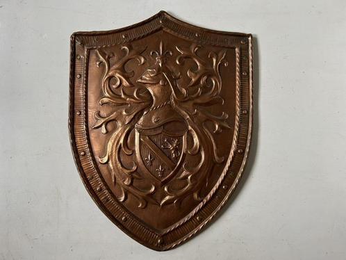 Groot koperen wapenschild, ridderschild, schild, Antiek en Kunst, Antiek | Brons en Koper, Koper, Ophalen of Verzenden