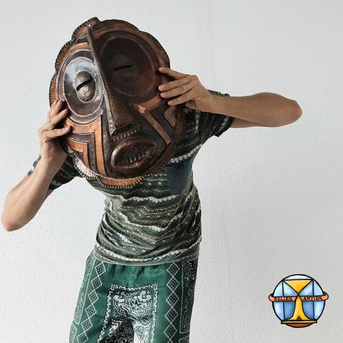 Afrikaans masker van koper van Luba volk uit Congo (DRC), Antiek en Kunst, Kunst | Niet-Westerse kunst, Ophalen of Verzenden
