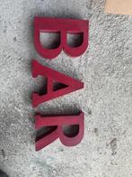 Lettres décoration Rouge métal B - A - R, Enlèvement ou Envoi