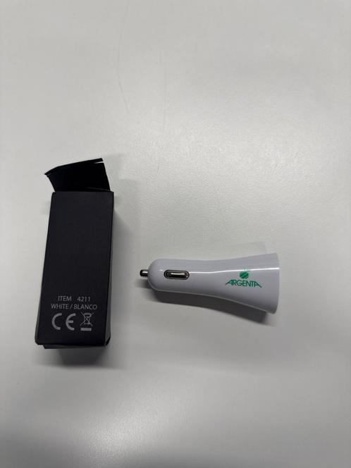 100 stuks ARG087 Autolader – 12V USB Car Charger (Wit), Telecommunicatie, Autoladers, Nieuw, Draadloos, Ophalen of Verzenden