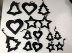 Kerst en kerstboom decoratie zwarte hangers, Diversen, Kerst, Ophalen of Verzenden, Gebruikt