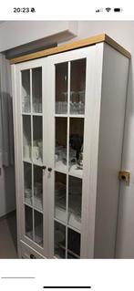Vitrinekast 2 deuren wit/wild naturel eiken, Ophalen of Verzenden, Zo goed als nieuw