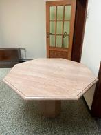 Prachtige  8-hoekige vintage travertin eettafel, Huis en Inrichting, Ophalen of Verzenden