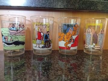 4 verres Tintin (Pub. Amora -1994) beschikbaar voor biedingen