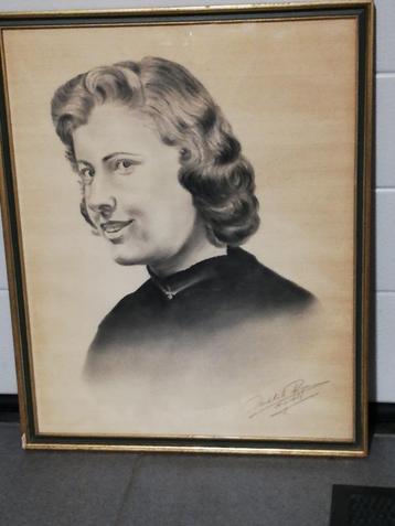 R. Mechelinck; portret 'jong meisje'; potloodtekening beschikbaar voor biedingen