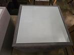 1 bijzettafeltje PU Leder met glasblad 42x42x52H, Ophalen of Verzenden, Zo goed als nieuw