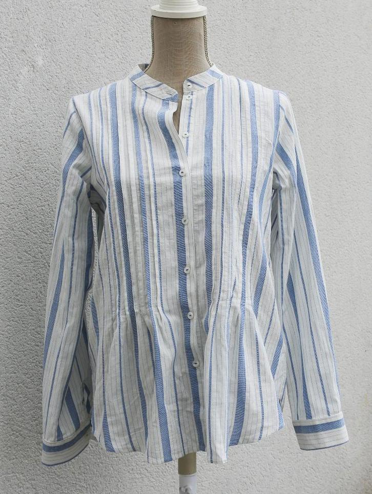 River Woods 38 gestreept hemd, Kleding | Dames, Blouses en Tunieken, Zo goed als nieuw, Maat 38/40 (M), Blauw, Ophalen of Verzenden