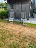 Deckchair x2 teak, Jardin & Terrasse, Chaises longues, Enlèvement, Comme neuf, Bois de teck, Réglable