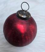 Grote, oude, glazen kerst heksenbal met lichte craquelé, Ophalen of Verzenden, Zo goed als nieuw